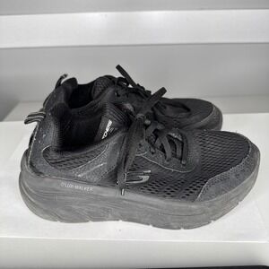 Skechers D'Lux Walker Women Size 6 Black Athletic Walking Shoes 149023 BBK
